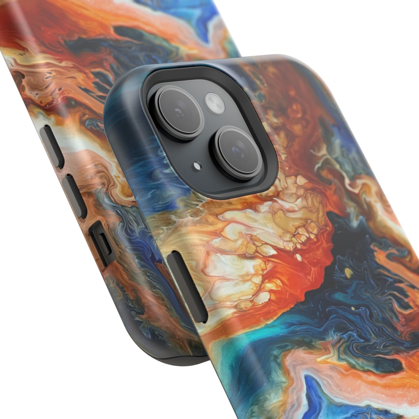 Phone Case - Southwest Vibes Abstract Art Orange and Blue Clouds iPhone 16 15 14 13