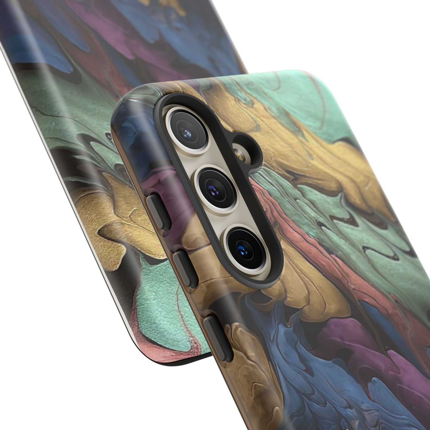 Black and Pearl Paint Unique Abstract Phone Case, Tough Cases, Unique Phone Cover, Stylish Tech Accessory, Art Inspired Gift, Protective Case