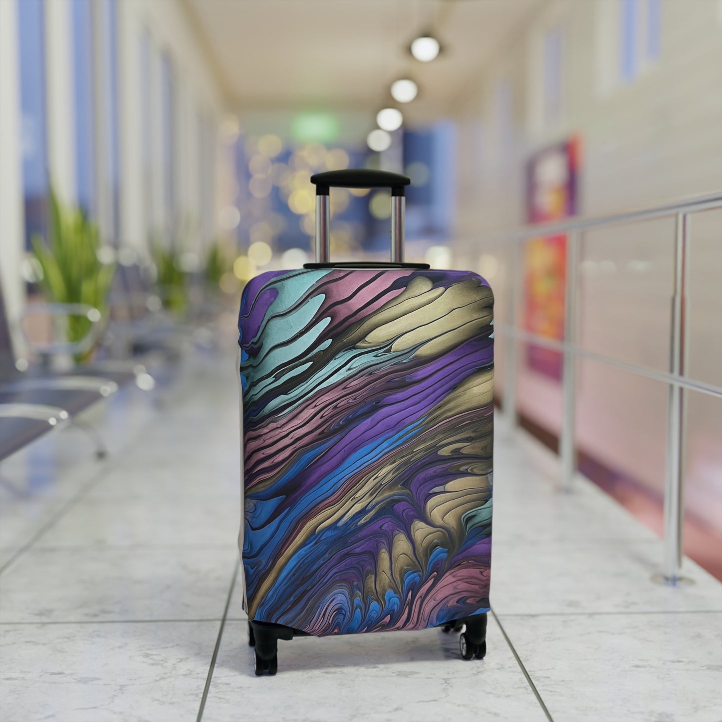 Black, Purple, Green, Red, Gold Individualized Carry On Suitcase/Luggage Cover
