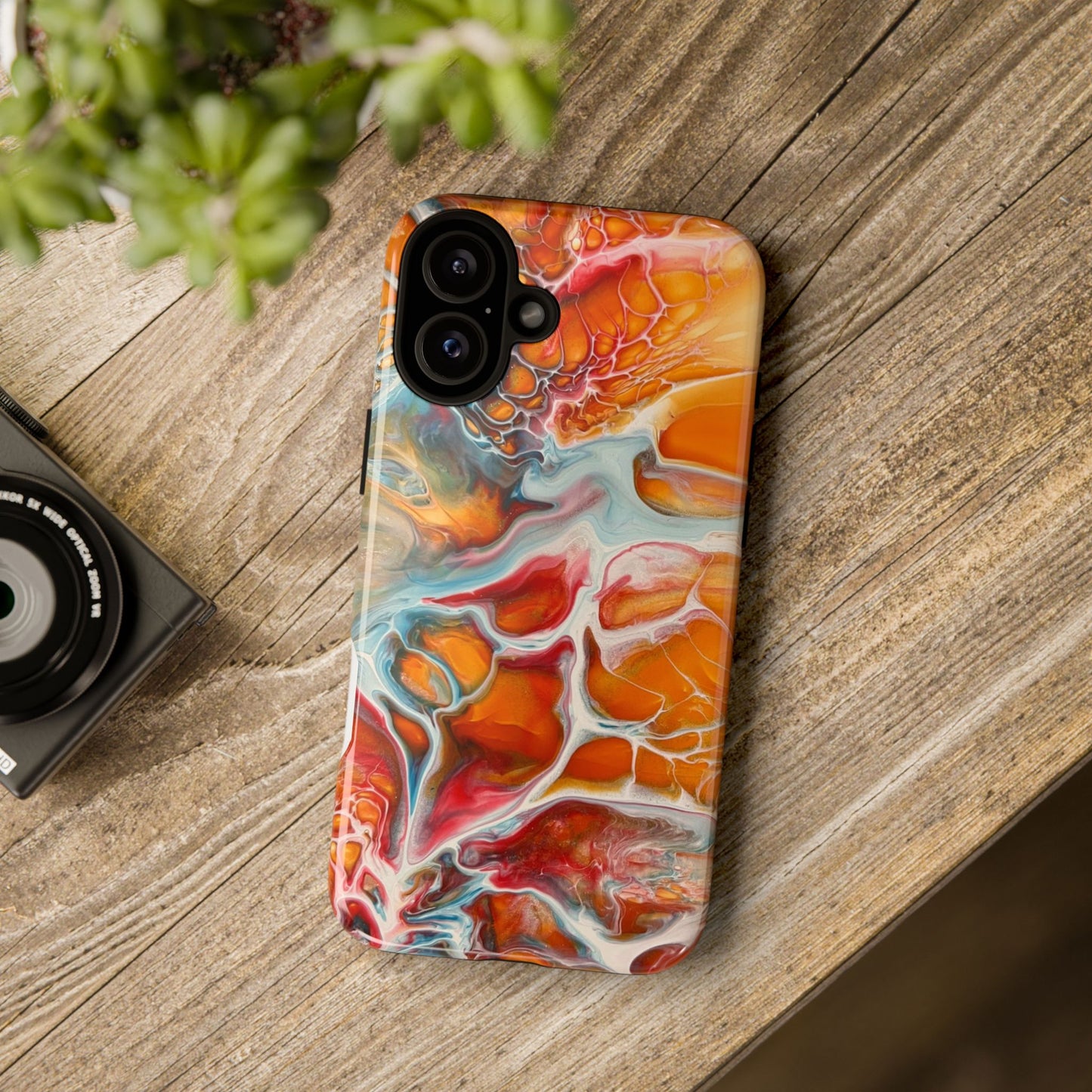 Phone Case - Abstract Orange Lightning Art for Orange Creamsicle Lovers
