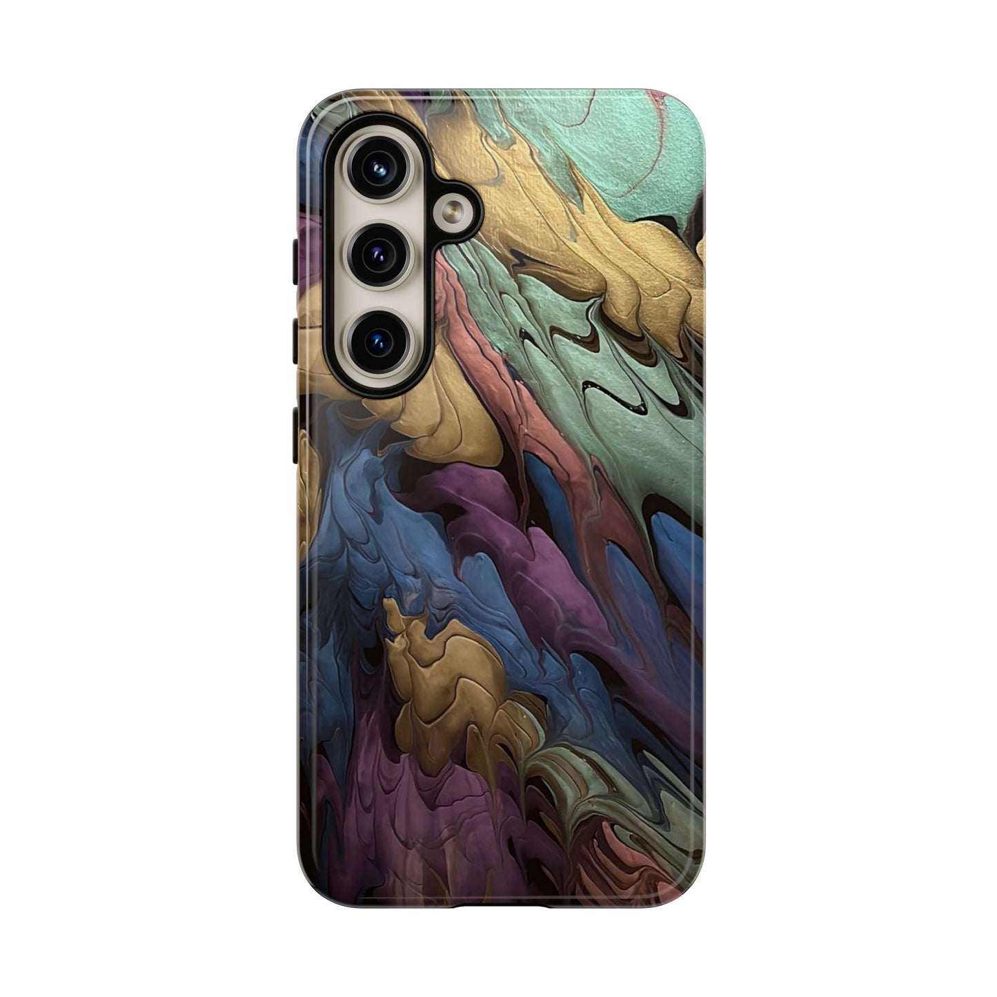 Black and Pearl Paint Unique Abstract Phone Case, Tough Cases, Unique Phone Cover, Stylish Tech Accessory, Art Inspired Gift, Protective Case