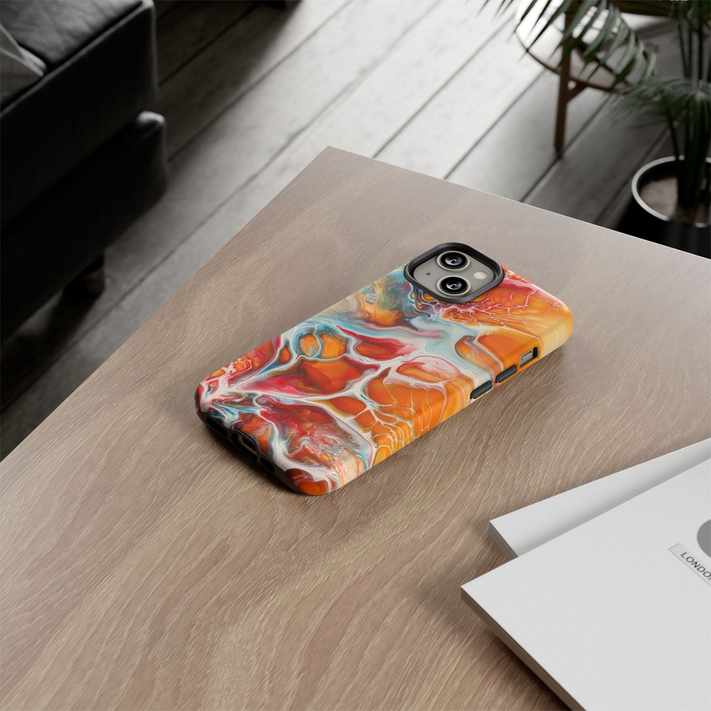 Phone Case - Abstract Orange Lightning Art for Orange Creamsicle Lovers