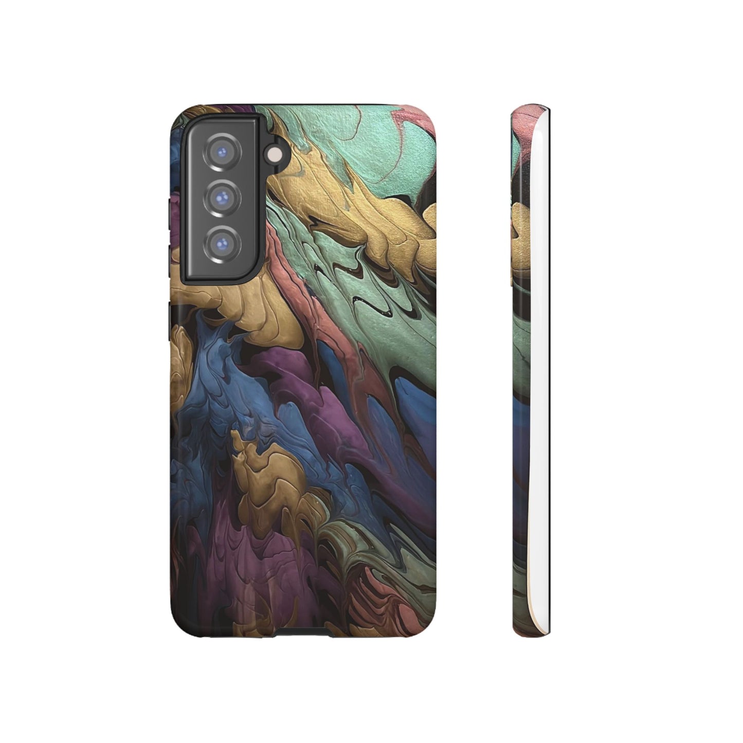 Black and Pearl Paint Unique Abstract Phone Case, Tough Cases, Unique Phone Cover, Stylish Tech Accessory, Art Inspired Gift, Protective Case
