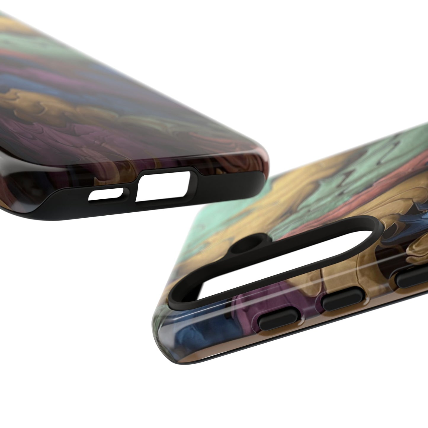 Black and Pearl Paint Unique Abstract Phone Case, Tough Cases, Unique Phone Cover, Stylish Tech Accessory, Art Inspired Gift, Protective Case