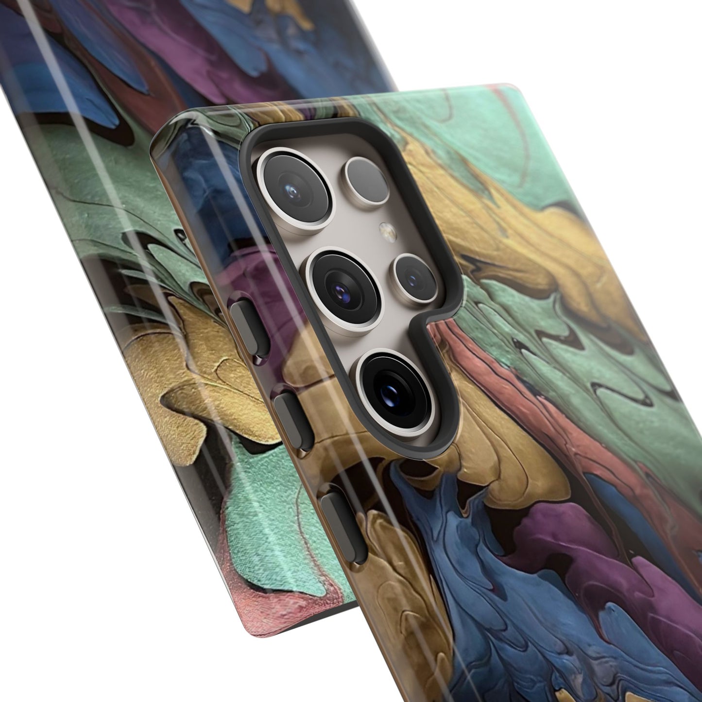 Black and Pearl Paint Unique Abstract Phone Case, Tough Cases, Unique Phone Cover, Stylish Tech Accessory, Art Inspired Gift, Protective Case