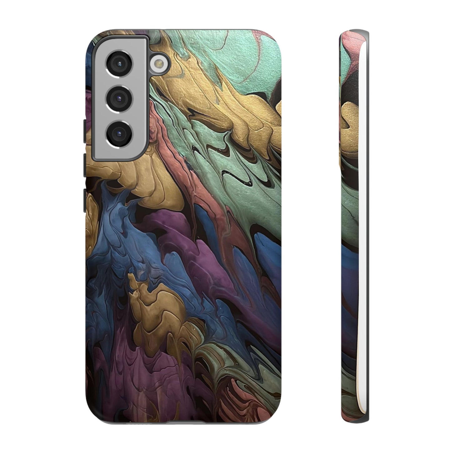 Black and Pearl Paint Unique Abstract Phone Case, Tough Cases, Unique Phone Cover, Stylish Tech Accessory, Art Inspired Gift, Protective Case