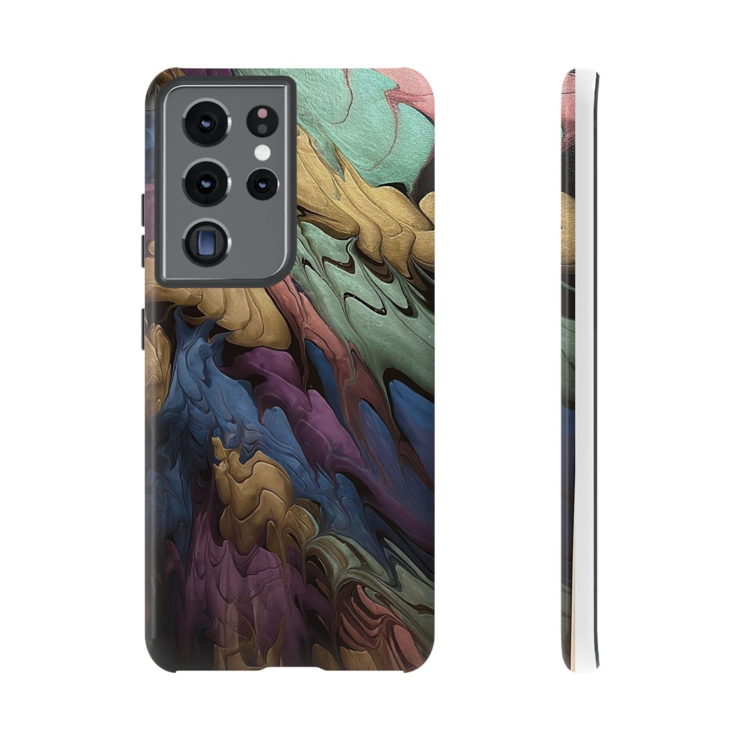 Black and Pearl Paint Unique Abstract Phone Case, Tough Cases, Unique Phone Cover, Stylish Tech Accessory, Art Inspired Gift, Protective Case