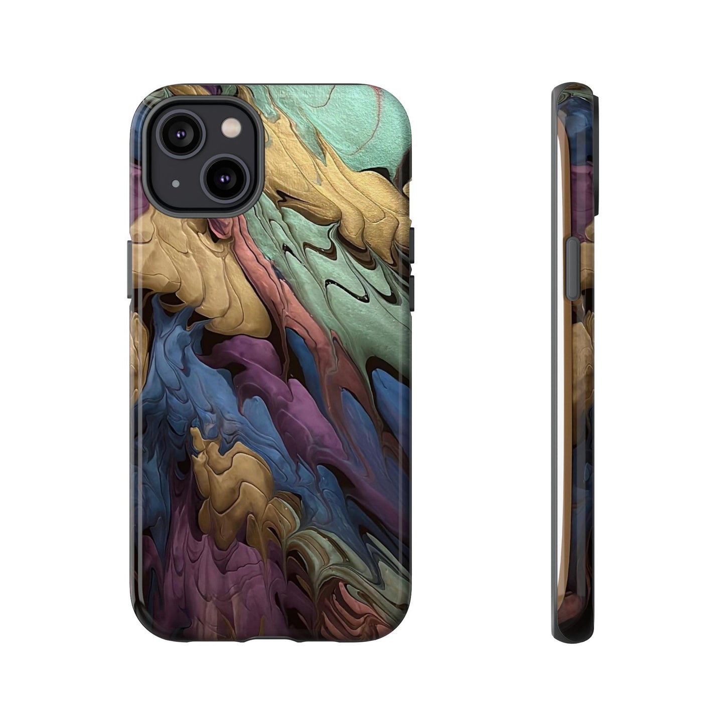 Black and Pearl Paint Unique Abstract Phone Case, Tough Cases, Unique Phone Cover, Stylish Tech Accessory, Art Inspired Gift, Protective Case