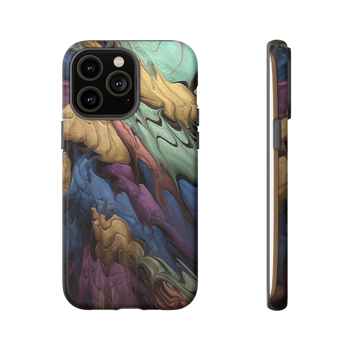 Black and Pearl Paint Unique Abstract Phone Case, Tough Cases, Unique Phone Cover, Stylish Tech Accessory, Art Inspired Gift, Protective Case