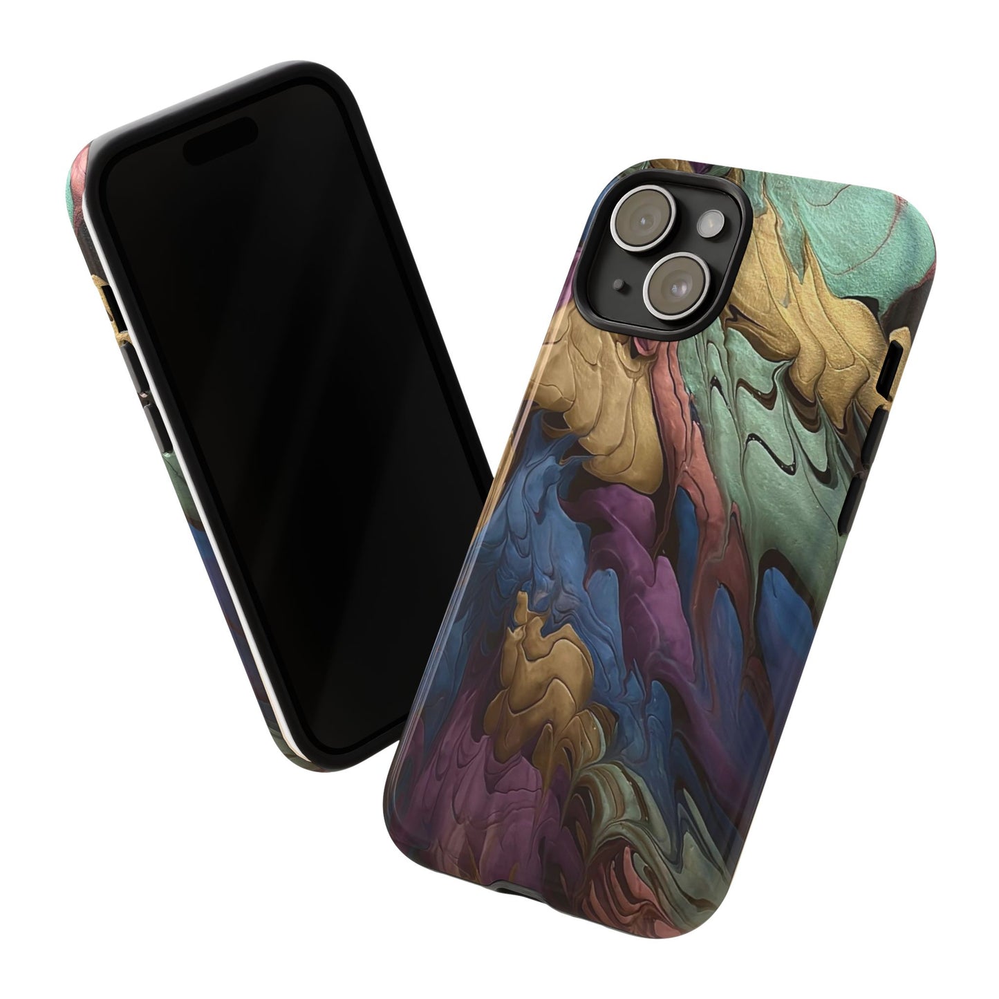 Black and Pearl Paint Unique Abstract Phone Case, Tough Cases, Unique Phone Cover, Stylish Tech Accessory, Art Inspired Gift, Protective Case