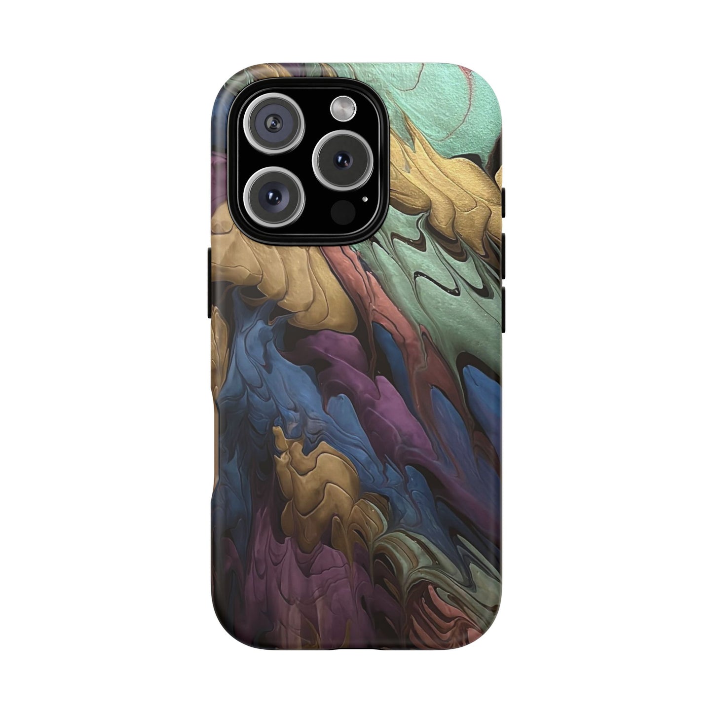 Black and Pearl Paint Unique Abstract Phone Case, Tough Cases, Unique Phone Cover, Stylish Tech Accessory, Art Inspired Gift, Protective Case