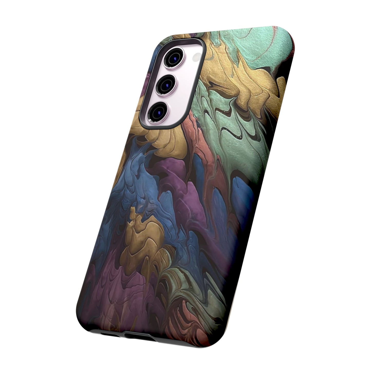 Black and Pearl Paint Unique Abstract Phone Case, Tough Cases, Unique Phone Cover, Stylish Tech Accessory, Art Inspired Gift, Protective Case