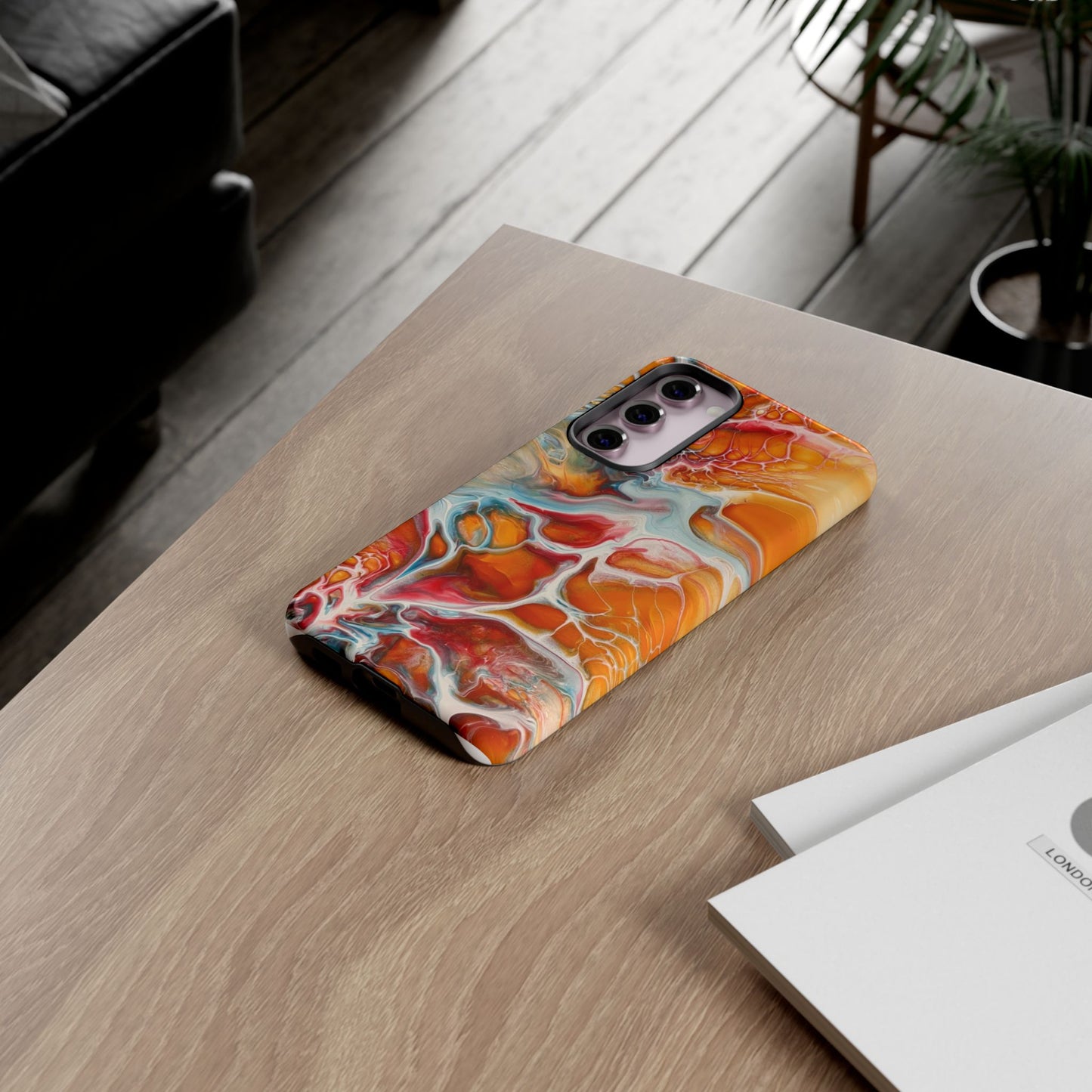 Phone Case - Abstract Orange Lightning Art for Orange Creamsicle Lovers