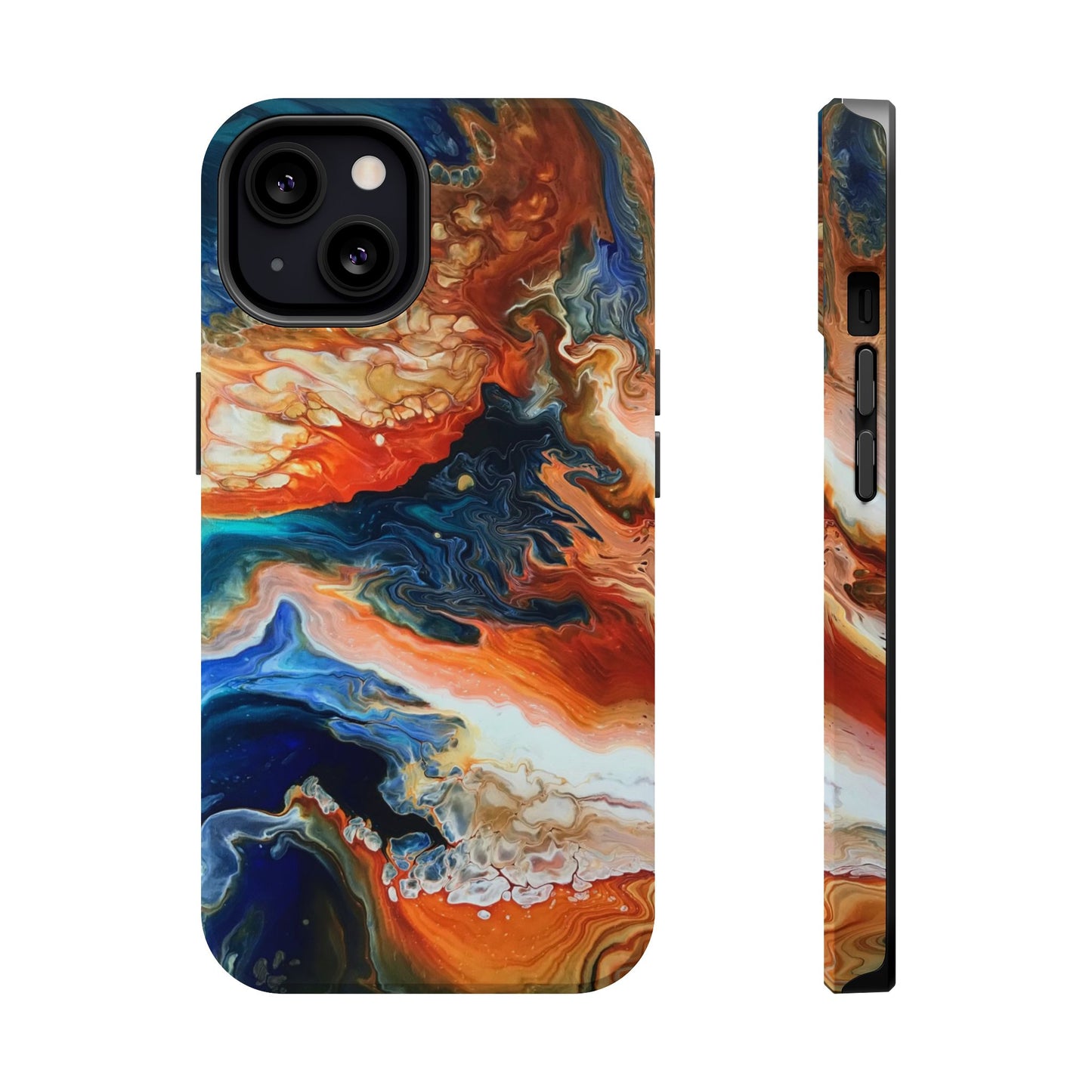 Phone Case - Southwest Vibes Abstract Art Orange and Blue Clouds iPhone 16 15 14 13