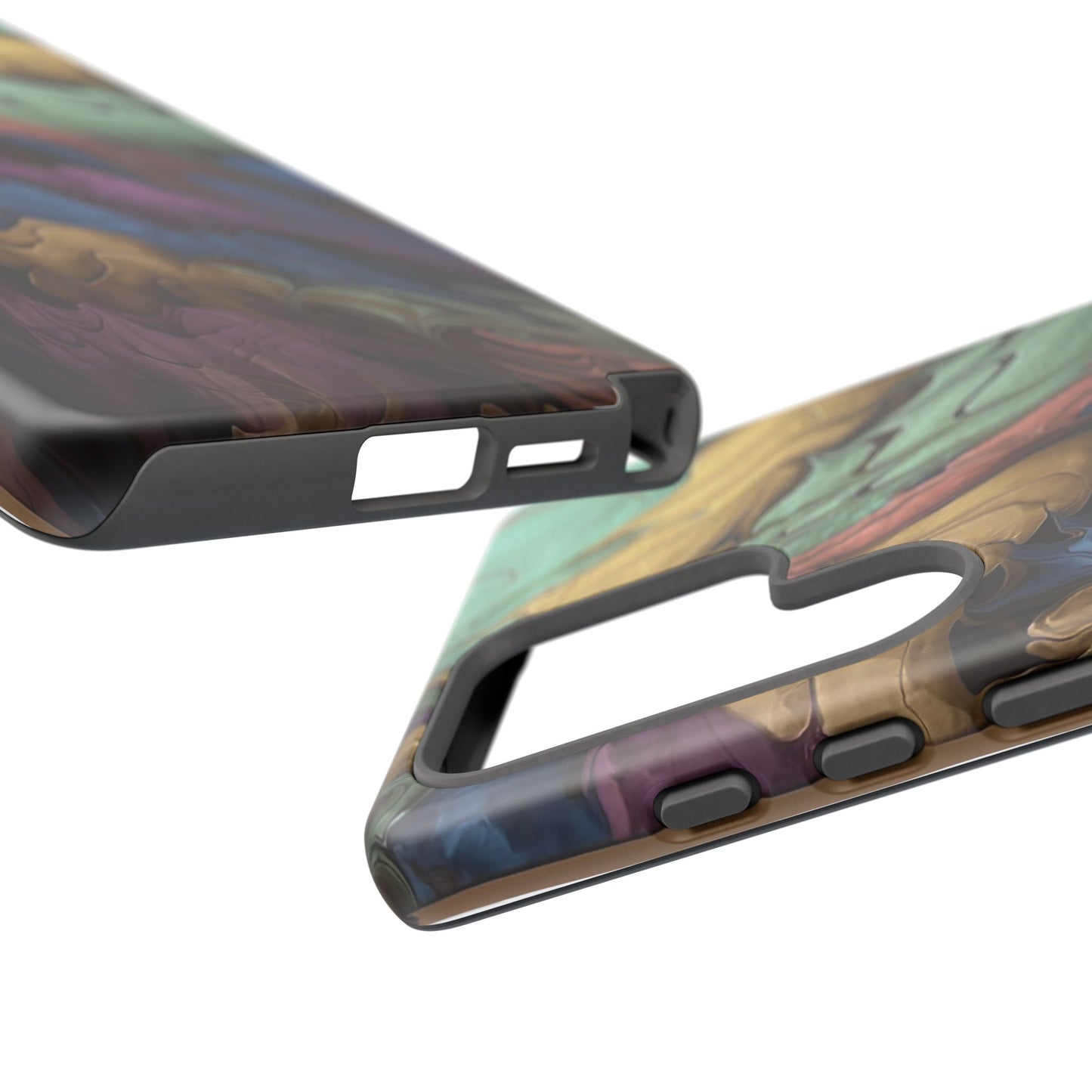 Black and Pearl Paint Unique Abstract Phone Case, Tough Cases, Unique Phone Cover, Stylish Tech Accessory, Art Inspired Gift, Protective Case