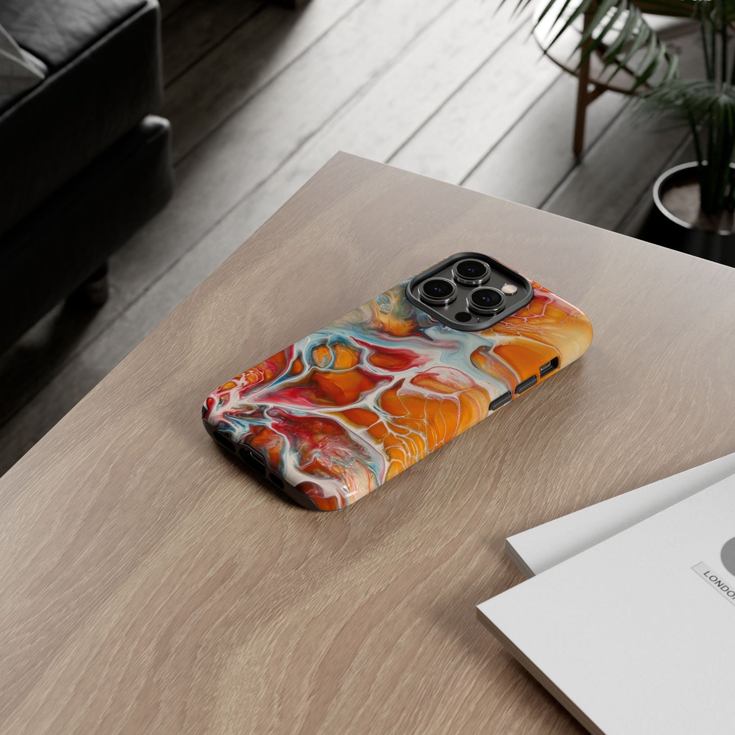 Phone Case - Abstract Orange Lightning Art for Orange Creamsicle Lovers