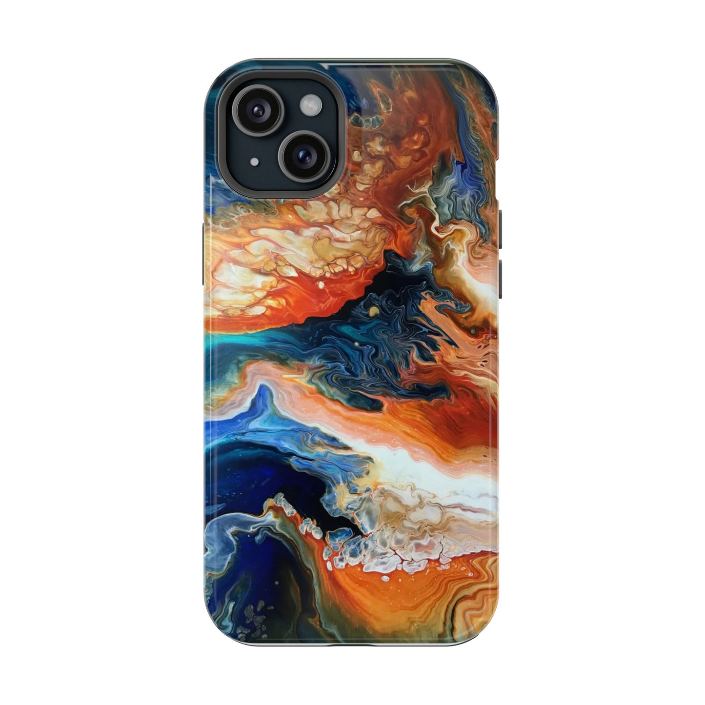 Phone Case - Southwest Vibes Abstract Art Orange and Blue Clouds iPhone 16 15 14 13