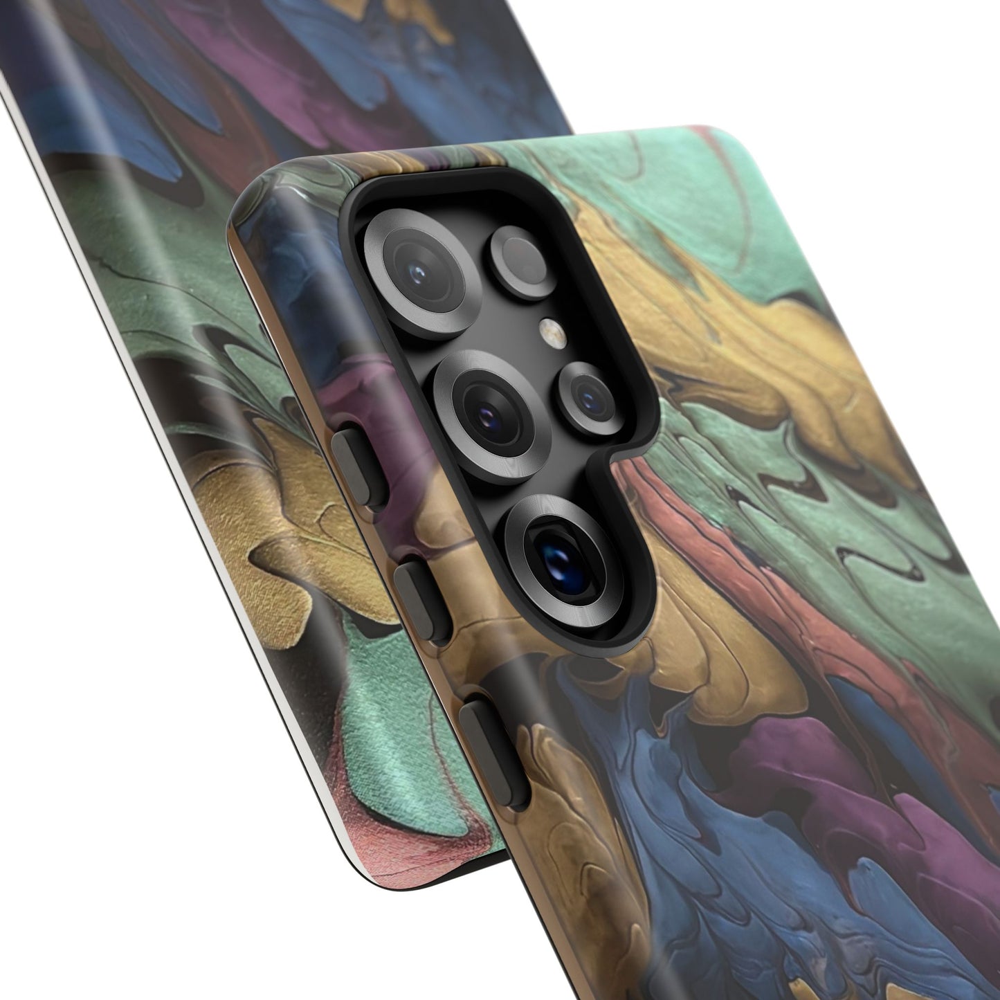 Black and Pearl Paint Unique Abstract Phone Case, Tough Cases, Unique Phone Cover, Stylish Tech Accessory, Art Inspired Gift, Protective Case
