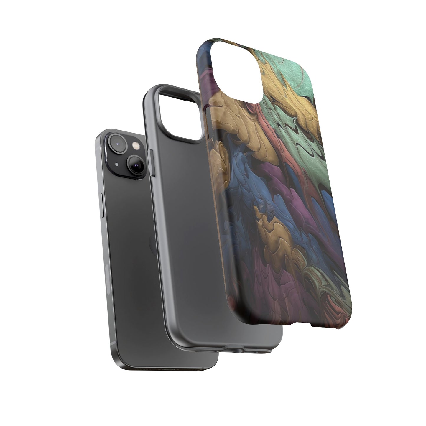 Black and Pearl Paint Unique Abstract Phone Case, Tough Cases, Unique Phone Cover, Stylish Tech Accessory, Art Inspired Gift, Protective Case