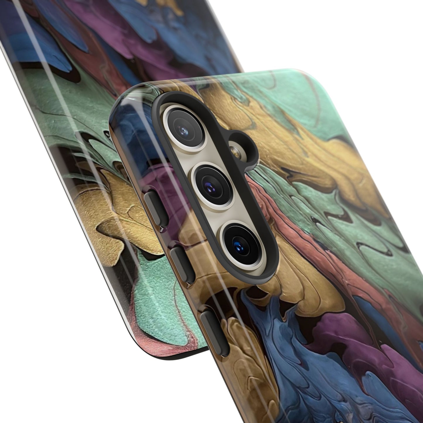Black and Pearl Paint Unique Abstract Phone Case, Tough Cases, Unique Phone Cover, Stylish Tech Accessory, Art Inspired Gift, Protective Case