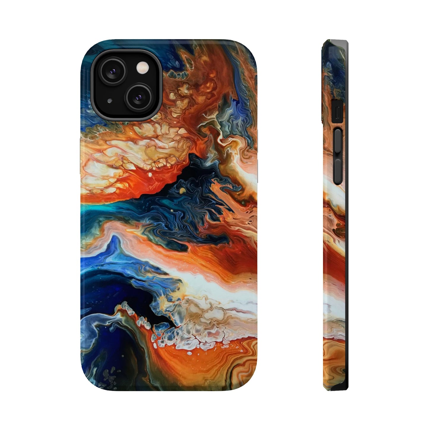 Phone Case - Southwest Vibes Abstract Art Orange and Blue Clouds iPhone 16 15 14 13