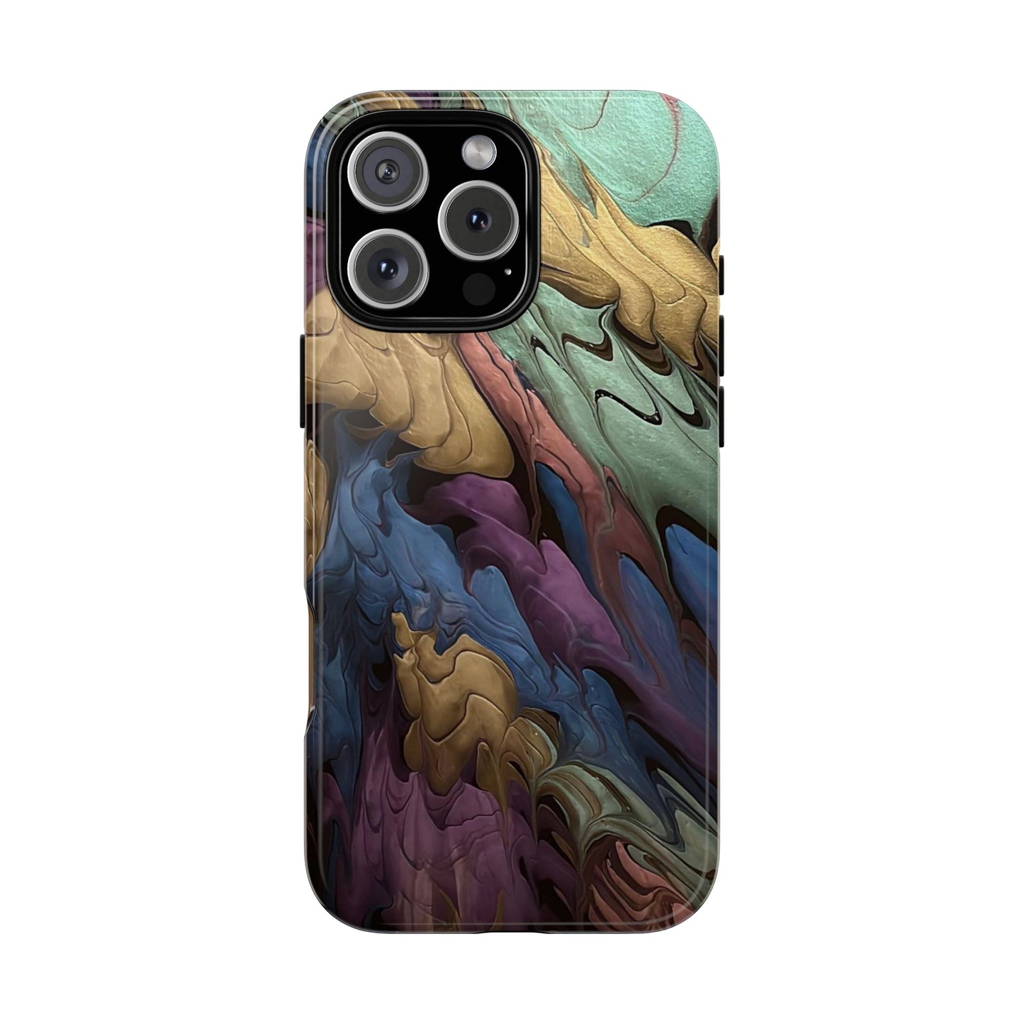 Black and Pearl Paint Unique Abstract Phone Case, Tough Cases, Unique Phone Cover, Stylish Tech Accessory, Art Inspired Gift, Protective Case