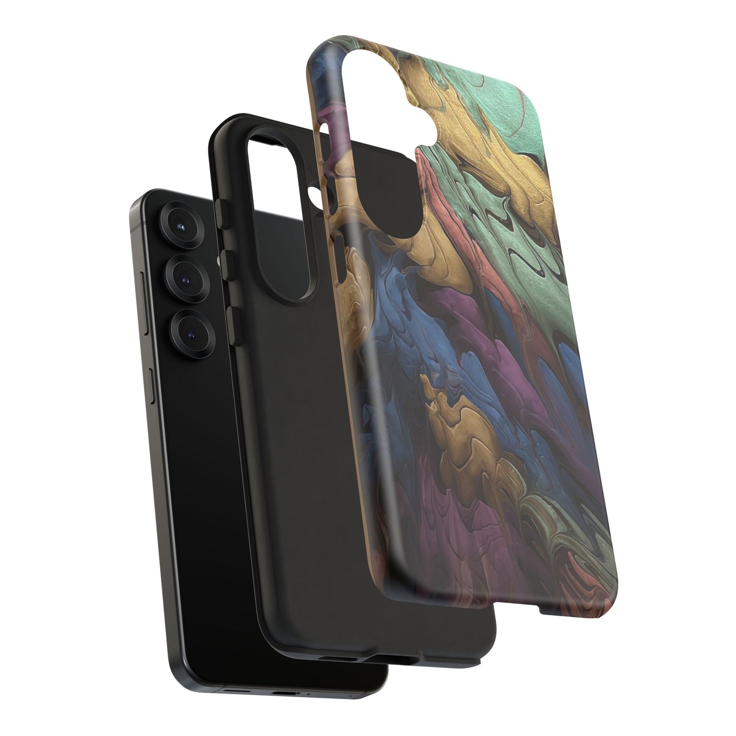 Black and Pearl Paint Unique Abstract Phone Case, Tough Cases, Unique Phone Cover, Stylish Tech Accessory, Art Inspired Gift, Protective Case