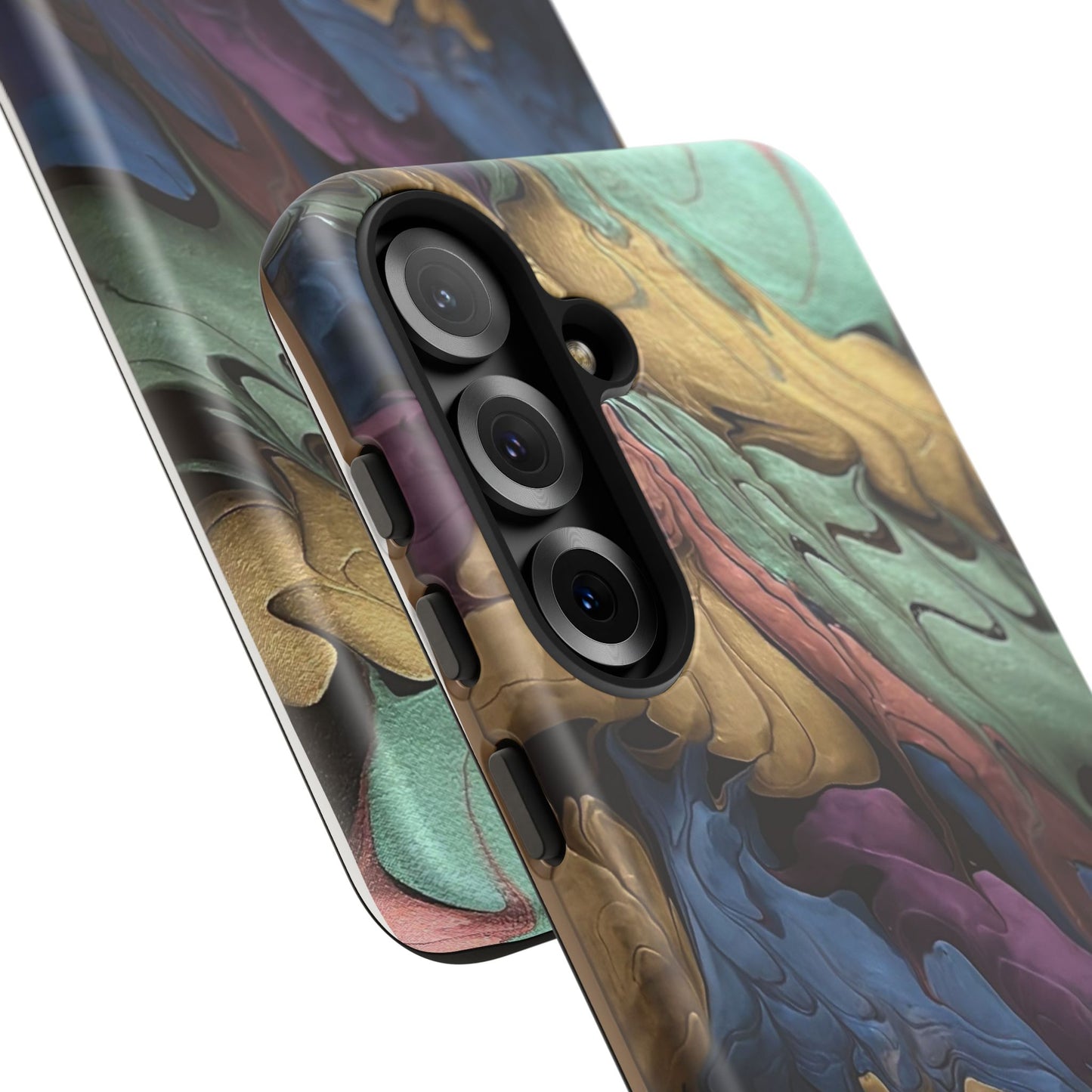 Black and Pearl Paint Unique Abstract Phone Case, Tough Cases, Unique Phone Cover, Stylish Tech Accessory, Art Inspired Gift, Protective Case