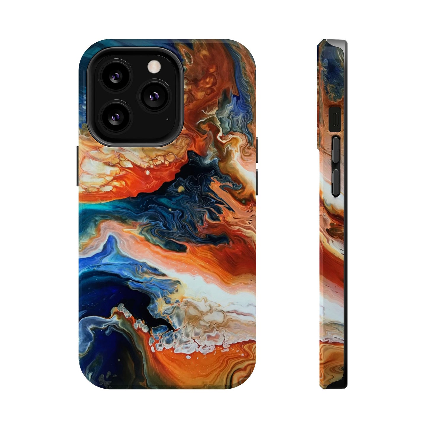 Phone Case - Southwest Vibes Abstract Art Orange and Blue Clouds iPhone 16 15 14 13