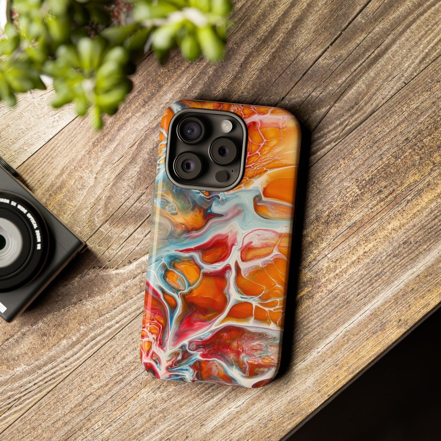 Phone Case - Abstract Orange Lightning Art for Orange Creamsicle Lovers