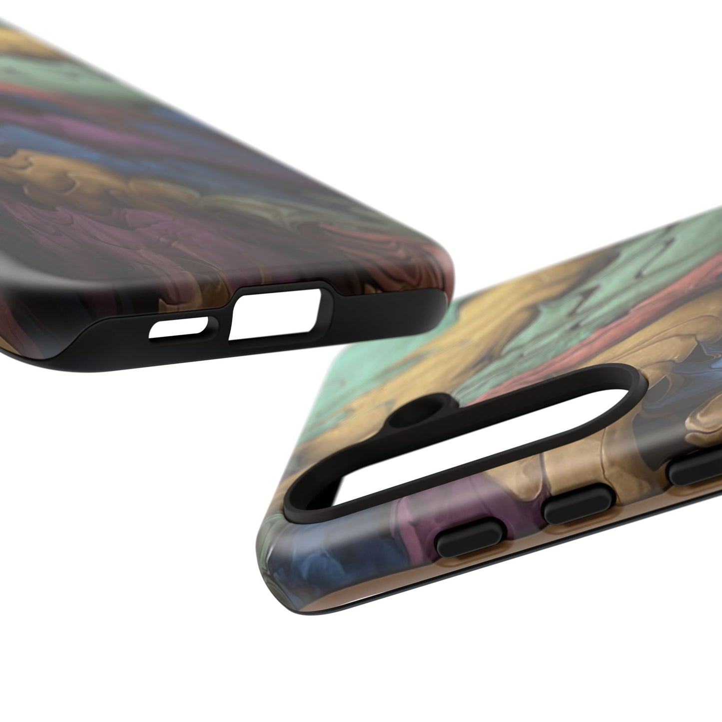 Black and Pearl Paint Unique Abstract Phone Case, Tough Cases, Unique Phone Cover, Stylish Tech Accessory, Art Inspired Gift, Protective Case