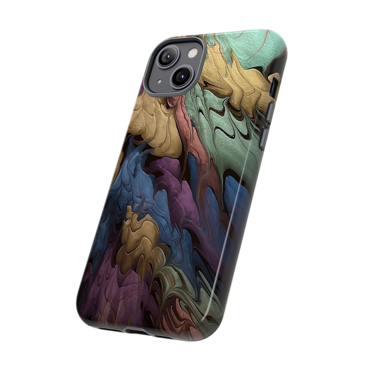 Black and Pearl Paint Unique Abstract Phone Case, Tough Cases, Unique Phone Cover, Stylish Tech Accessory, Art Inspired Gift, Protective Case
