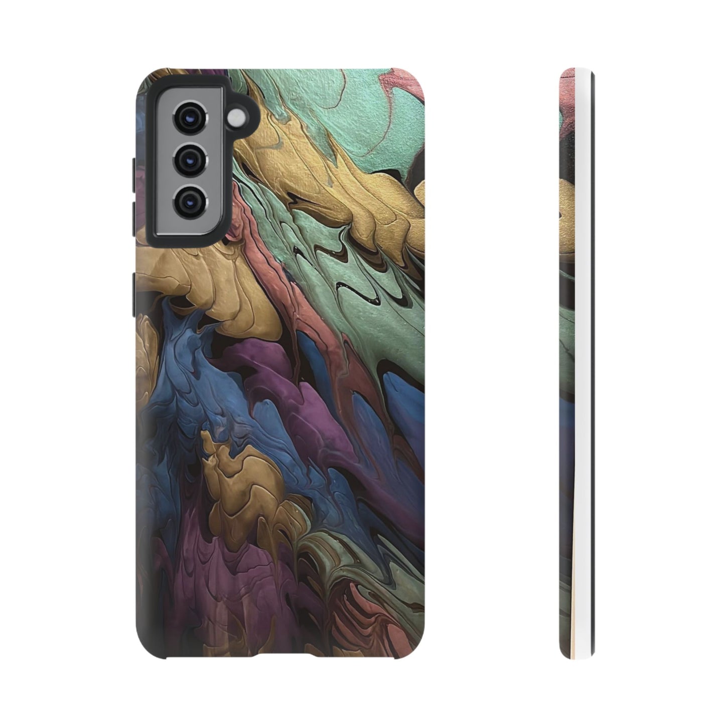 Black and Pearl Paint Unique Abstract Phone Case, Tough Cases, Unique Phone Cover, Stylish Tech Accessory, Art Inspired Gift, Protective Case