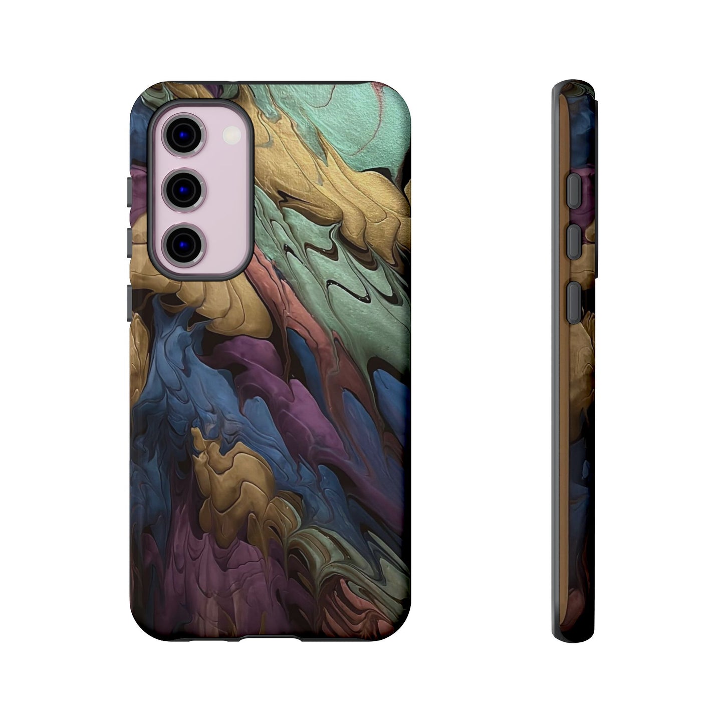 Black and Pearl Paint Unique Abstract Phone Case, Tough Cases, Unique Phone Cover, Stylish Tech Accessory, Art Inspired Gift, Protective Case