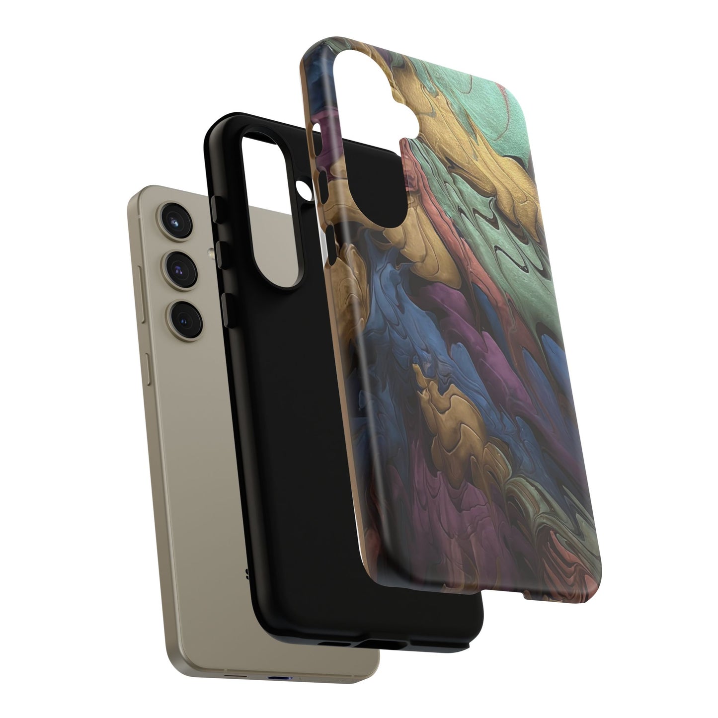 Black and Pearl Paint Unique Abstract Phone Case, Tough Cases, Unique Phone Cover, Stylish Tech Accessory, Art Inspired Gift, Protective Case