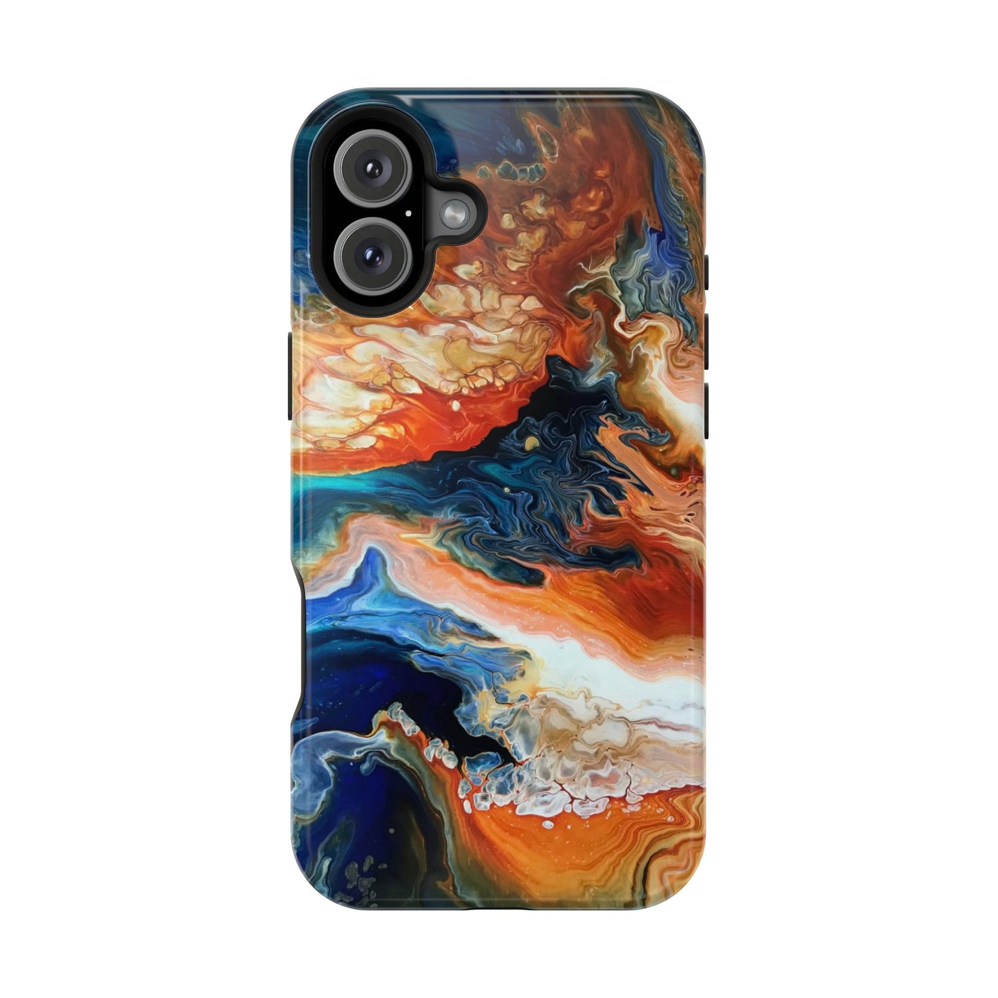 Phone Case - Southwest Vibes Abstract Art Orange and Blue Clouds iPhone 16 15 14 13