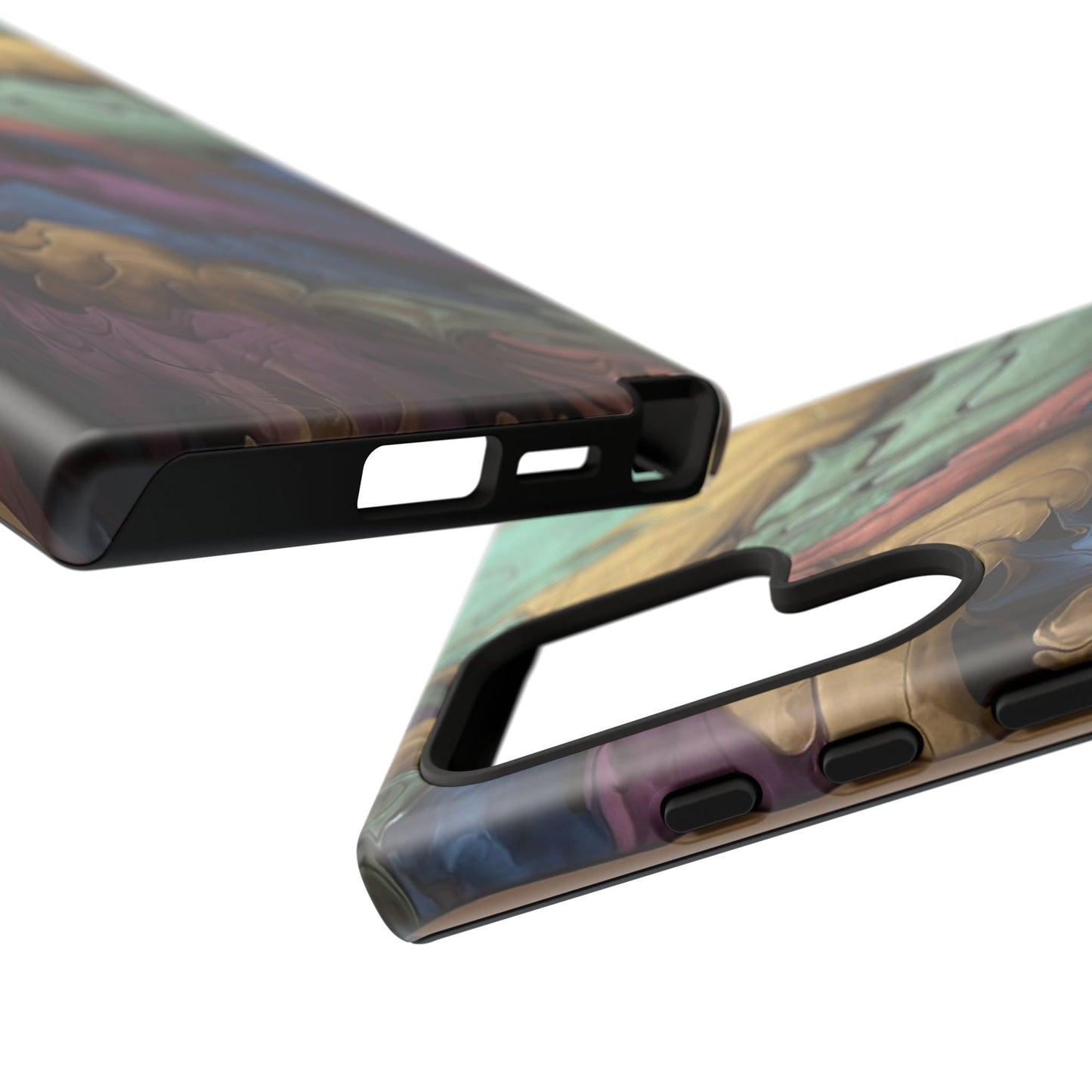 Black and Pearl Paint Unique Abstract Phone Case, Tough Cases, Unique Phone Cover, Stylish Tech Accessory, Art Inspired Gift, Protective Case