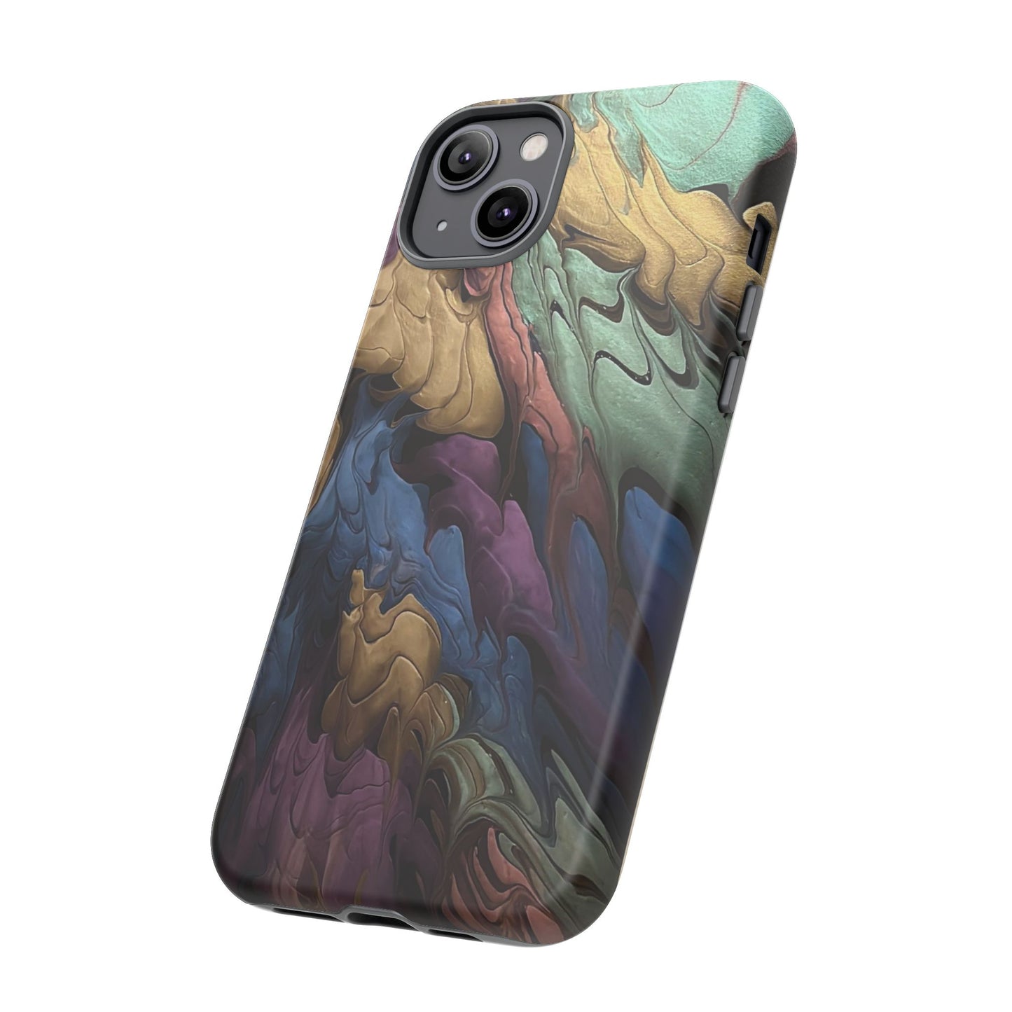 Black and Pearl Paint Unique Abstract Phone Case, Tough Cases, Unique Phone Cover, Stylish Tech Accessory, Art Inspired Gift, Protective Case