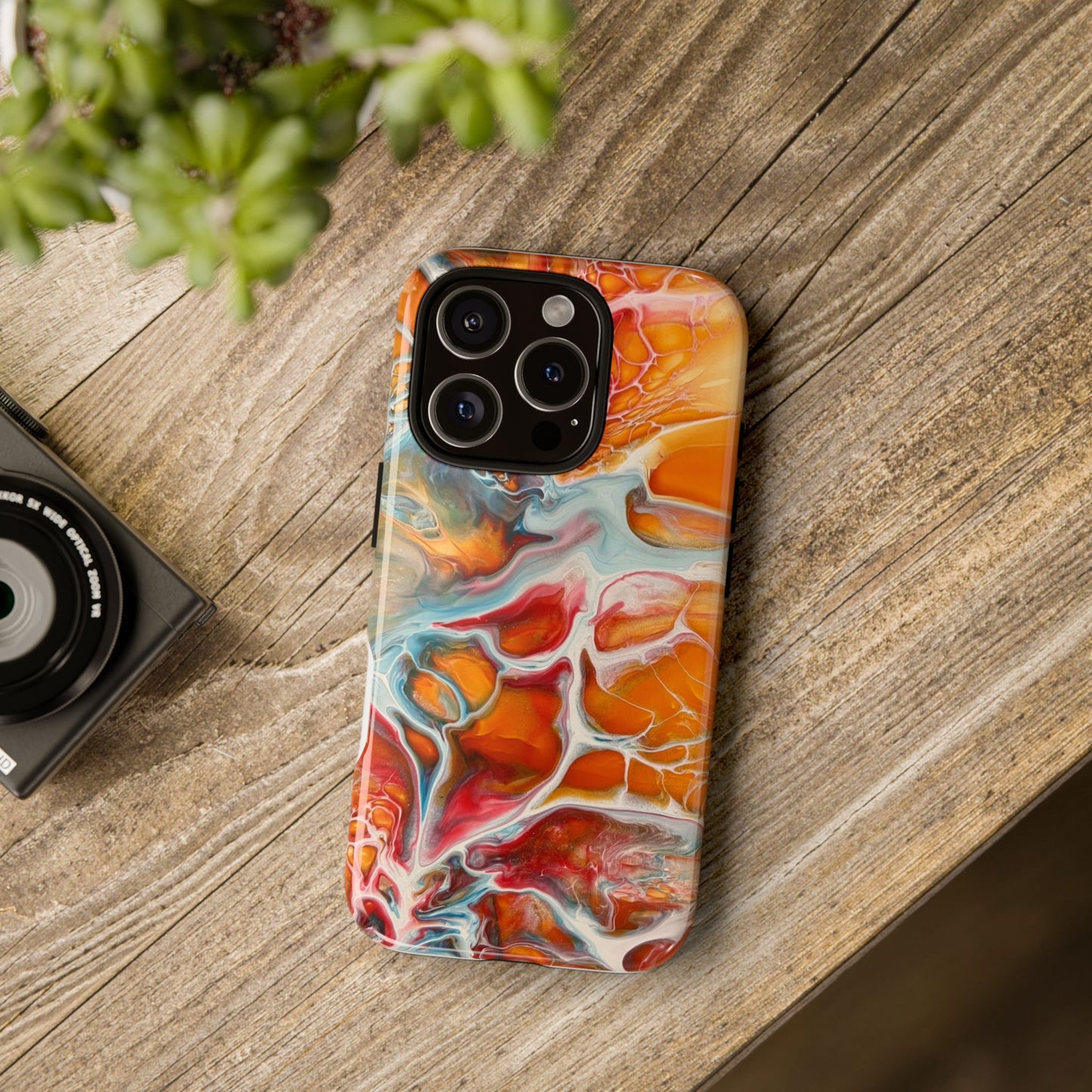 Phone Case - Abstract Orange Lightning Art for Orange Creamsicle Lovers