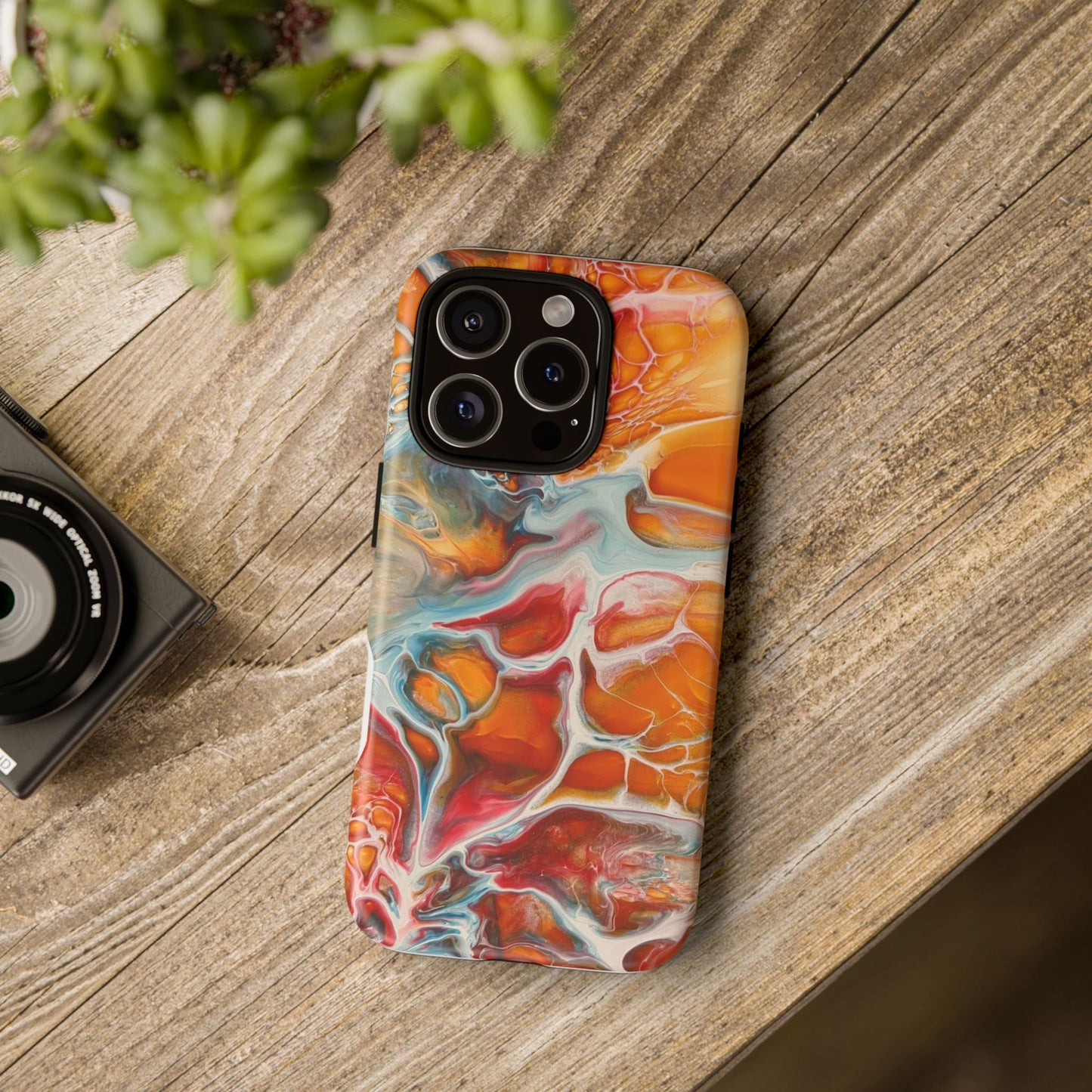 Phone Case - Abstract Orange Lightning Art for Orange Creamsicle Lovers
