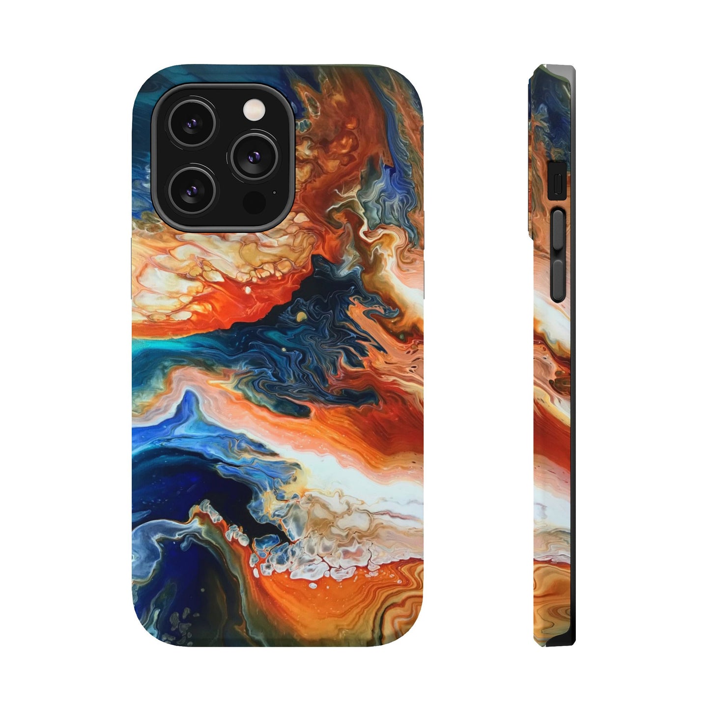 Phone Case - Southwest Vibes Abstract Art Orange and Blue Clouds iPhone 16 15 14 13