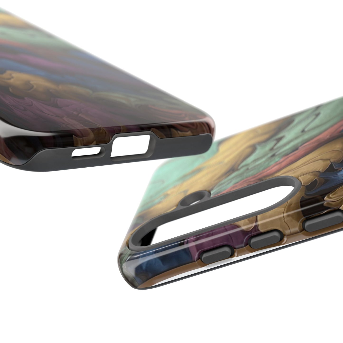 Black and Pearl Paint Unique Abstract Phone Case, Tough Cases, Unique Phone Cover, Stylish Tech Accessory, Art Inspired Gift, Protective Case