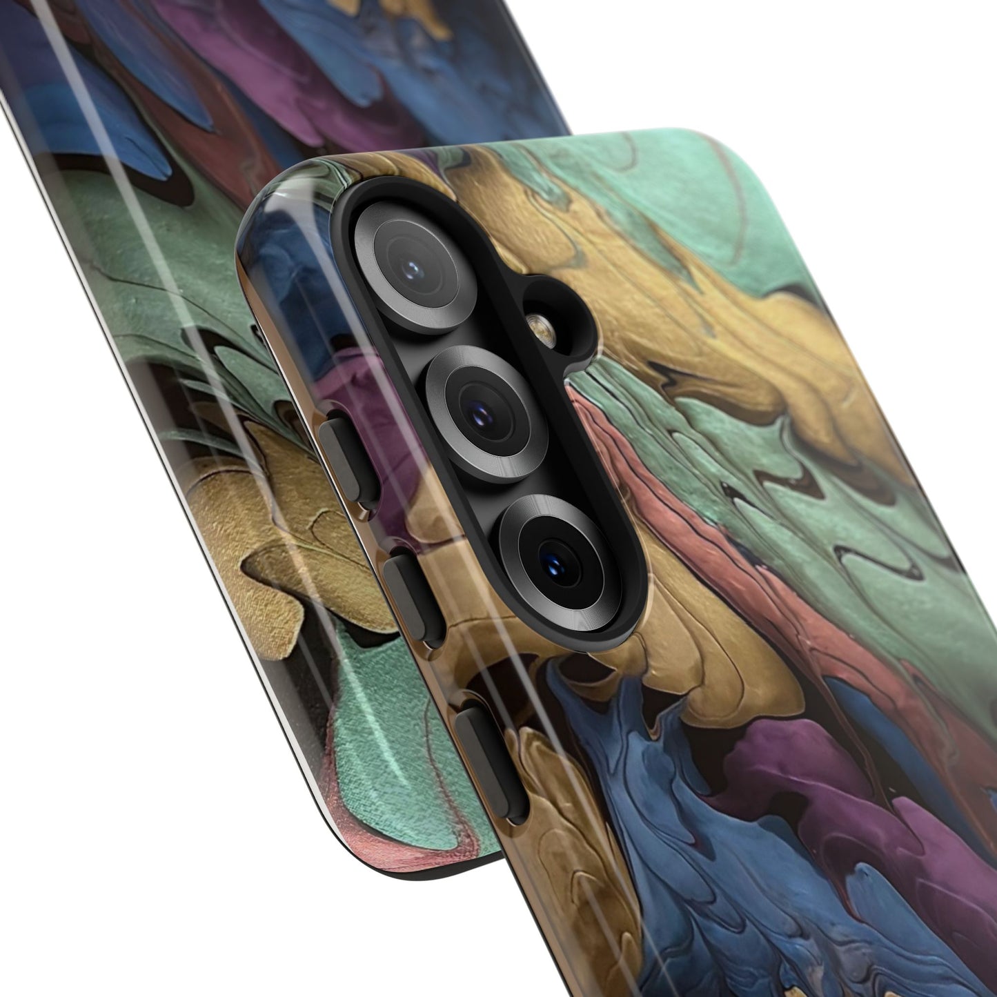 Black and Pearl Paint Unique Abstract Phone Case, Tough Cases, Unique Phone Cover, Stylish Tech Accessory, Art Inspired Gift, Protective Case