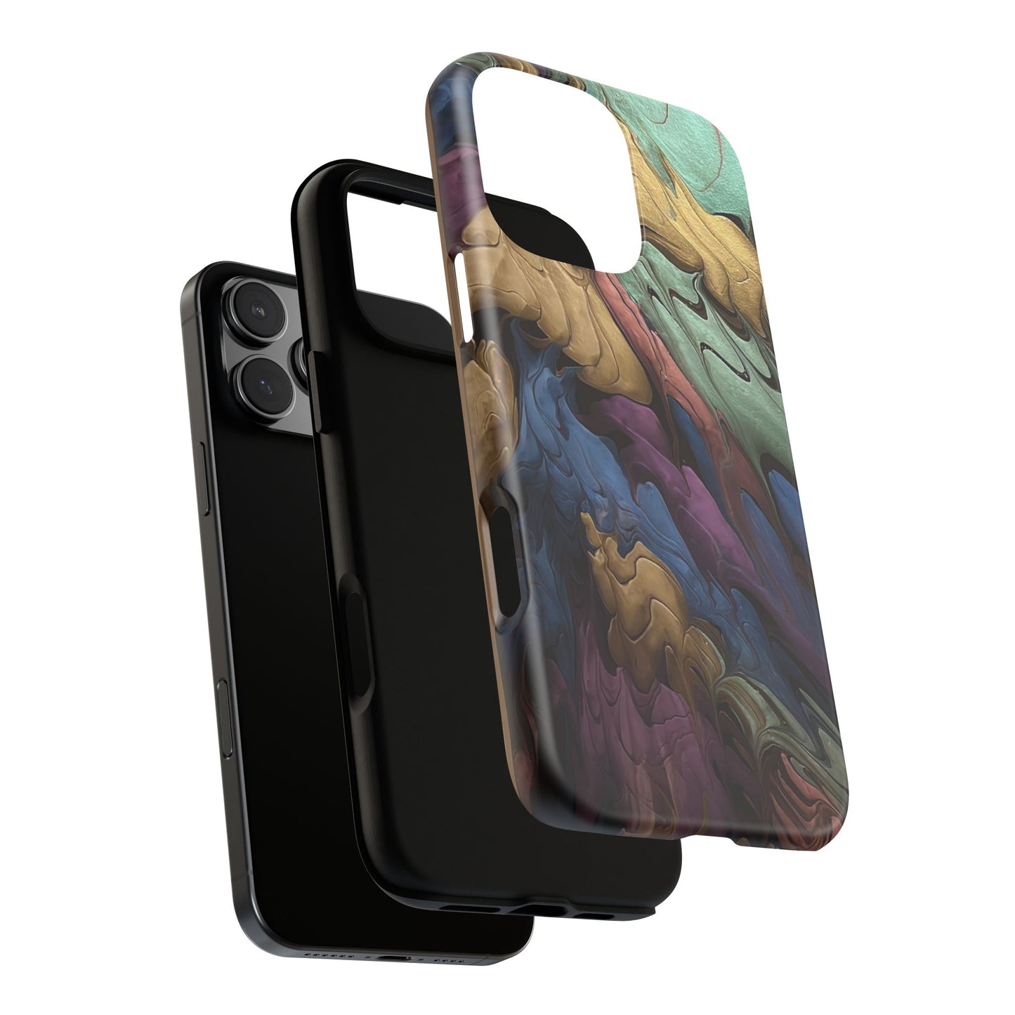 Black and Pearl Paint Unique Abstract Phone Case, Tough Cases, Unique Phone Cover, Stylish Tech Accessory, Art Inspired Gift, Protective Case