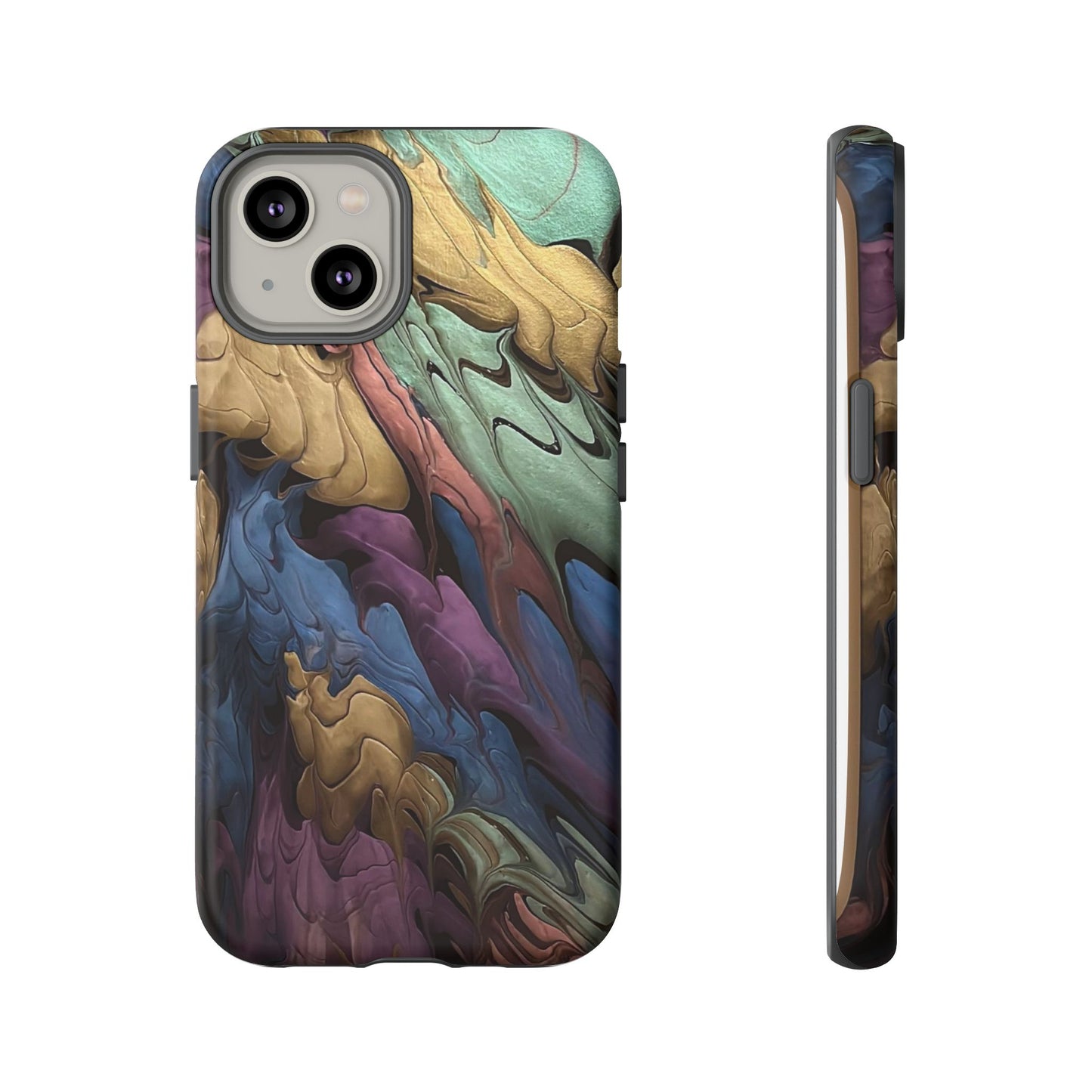 Black and Pearl Paint Unique Abstract Phone Case, Tough Cases, Unique Phone Cover, Stylish Tech Accessory, Art Inspired Gift, Protective Case