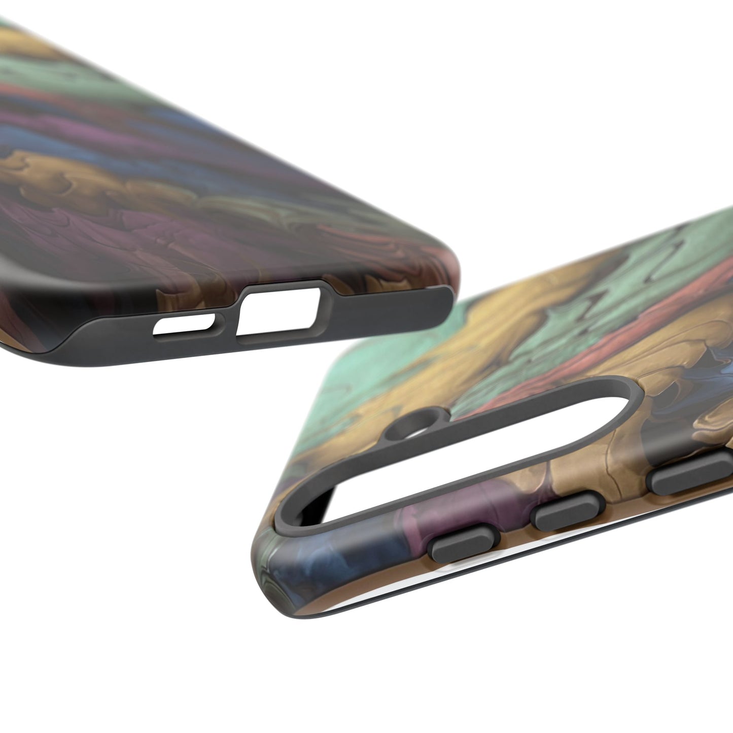 Black and Pearl Paint Unique Abstract Phone Case, Tough Cases, Unique Phone Cover, Stylish Tech Accessory, Art Inspired Gift, Protective Case
