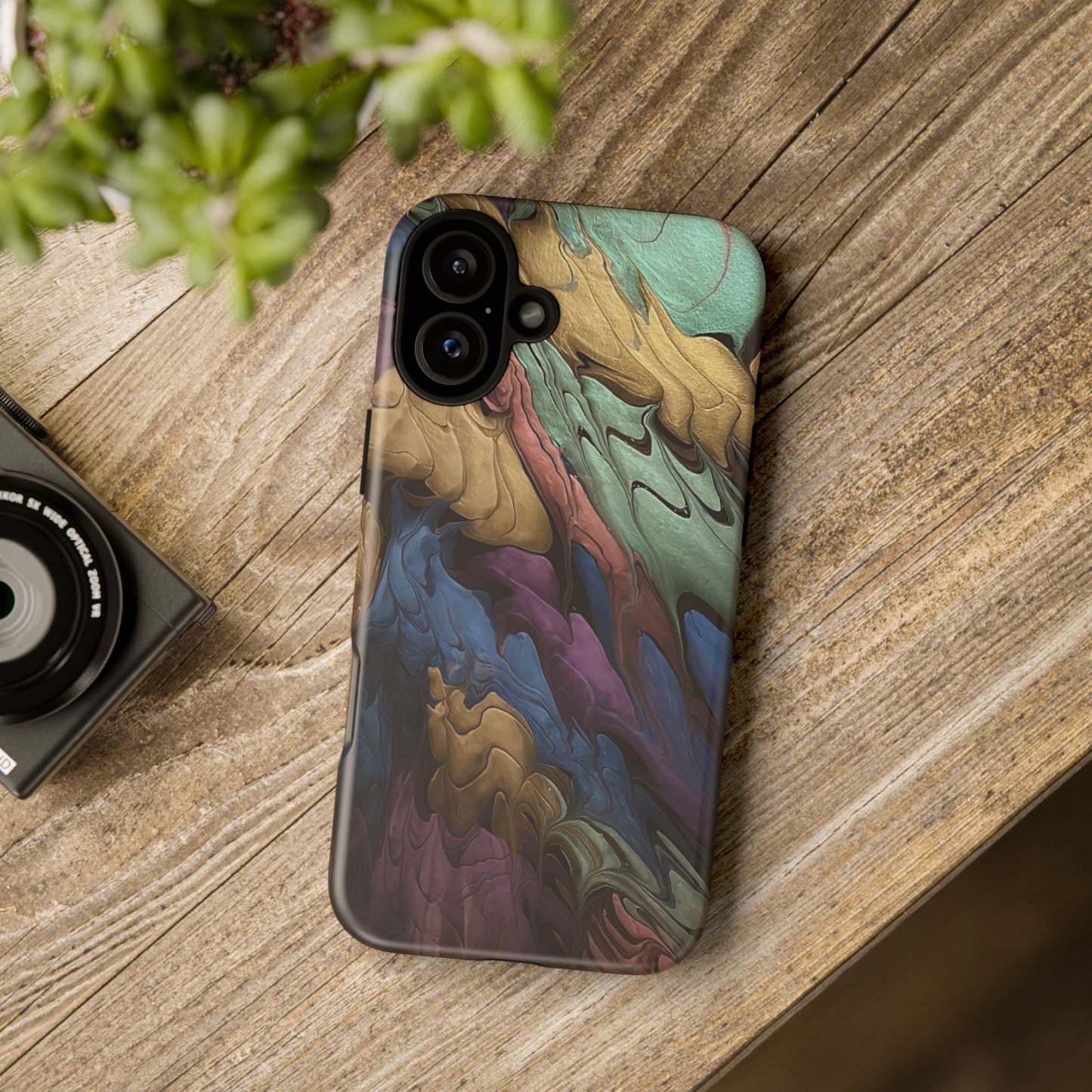 Black and Pearl Paint Unique Abstract Phone Case, Tough Cases, Unique Phone Cover, Stylish Tech Accessory, Art Inspired Gift, Protective Case