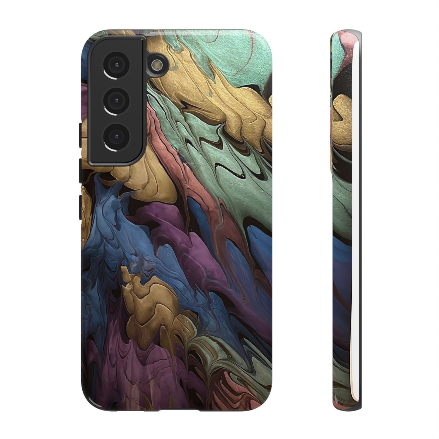 Black and Pearl Paint Unique Abstract Phone Case, Tough Cases, Unique Phone Cover, Stylish Tech Accessory, Art Inspired Gift, Protective Case