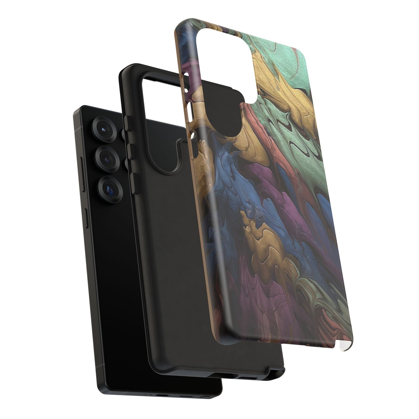Black and Pearl Paint Unique Abstract Phone Case, Tough Cases, Unique Phone Cover, Stylish Tech Accessory, Art Inspired Gift, Protective Case