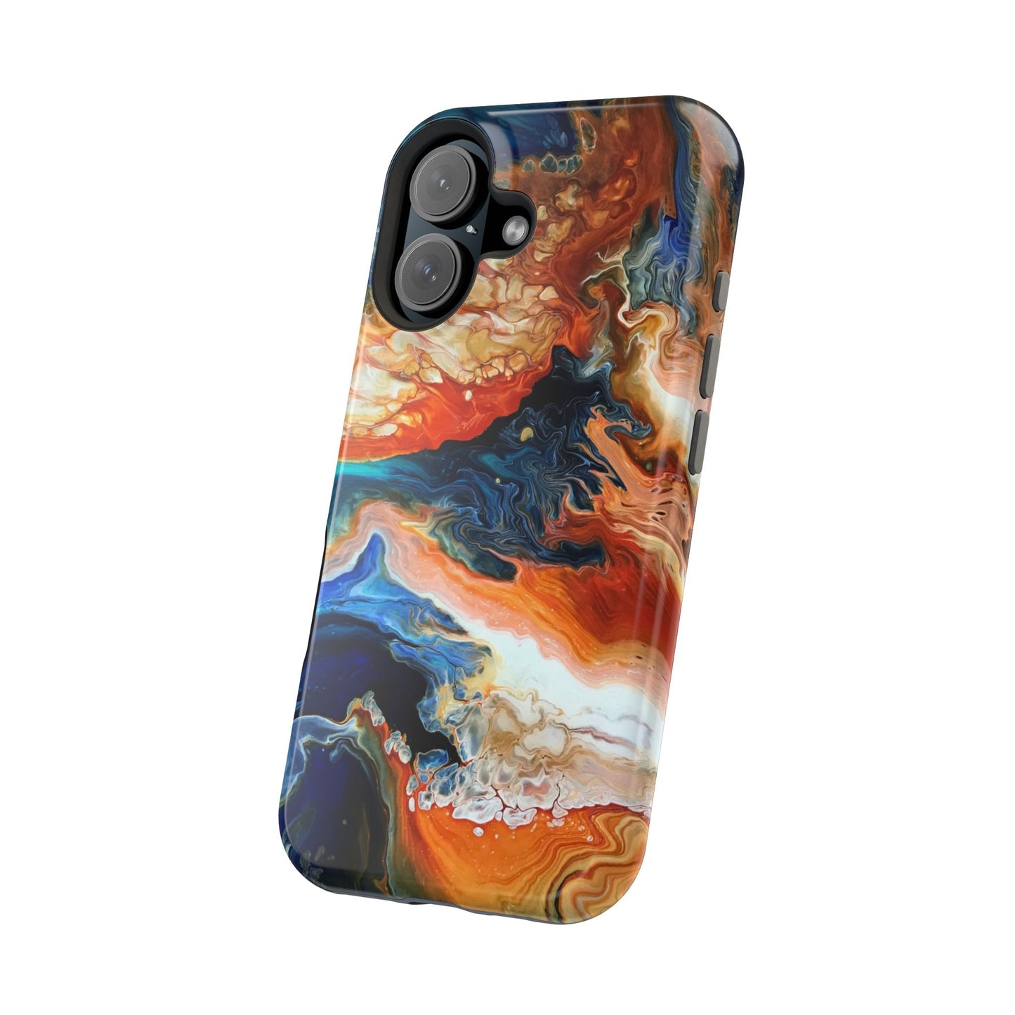 Phone Case - Southwest Vibes Abstract Art Orange and Blue Clouds iPhone 16 15 14 13